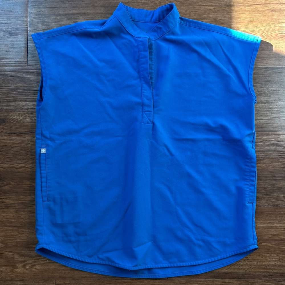 Figs Blue Scrub Top